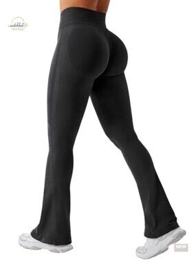 Mini Flare Leggings High Waisted Seamless Yoga Pants Booty Lift